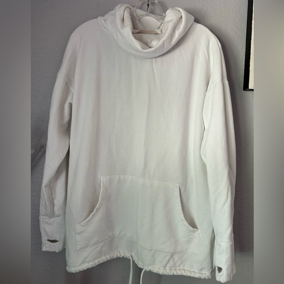 Soft Surroundings Cowl Neck Sweatshirt/Tunic.  Thumb sleeves and front pocket. L - Picture 5 of 8